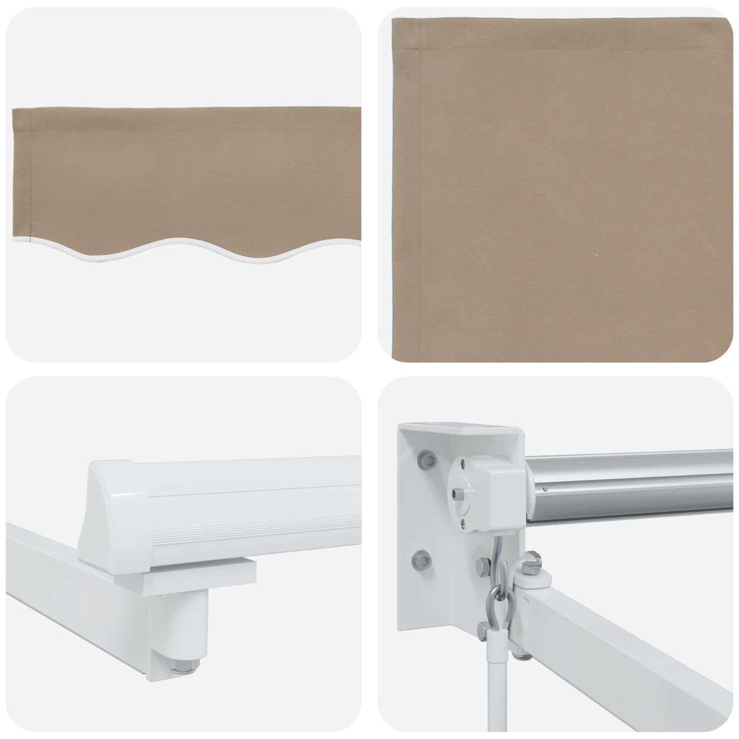 Manual Retractable Awning with LEDs Beige and White 3.5 x 2 m
