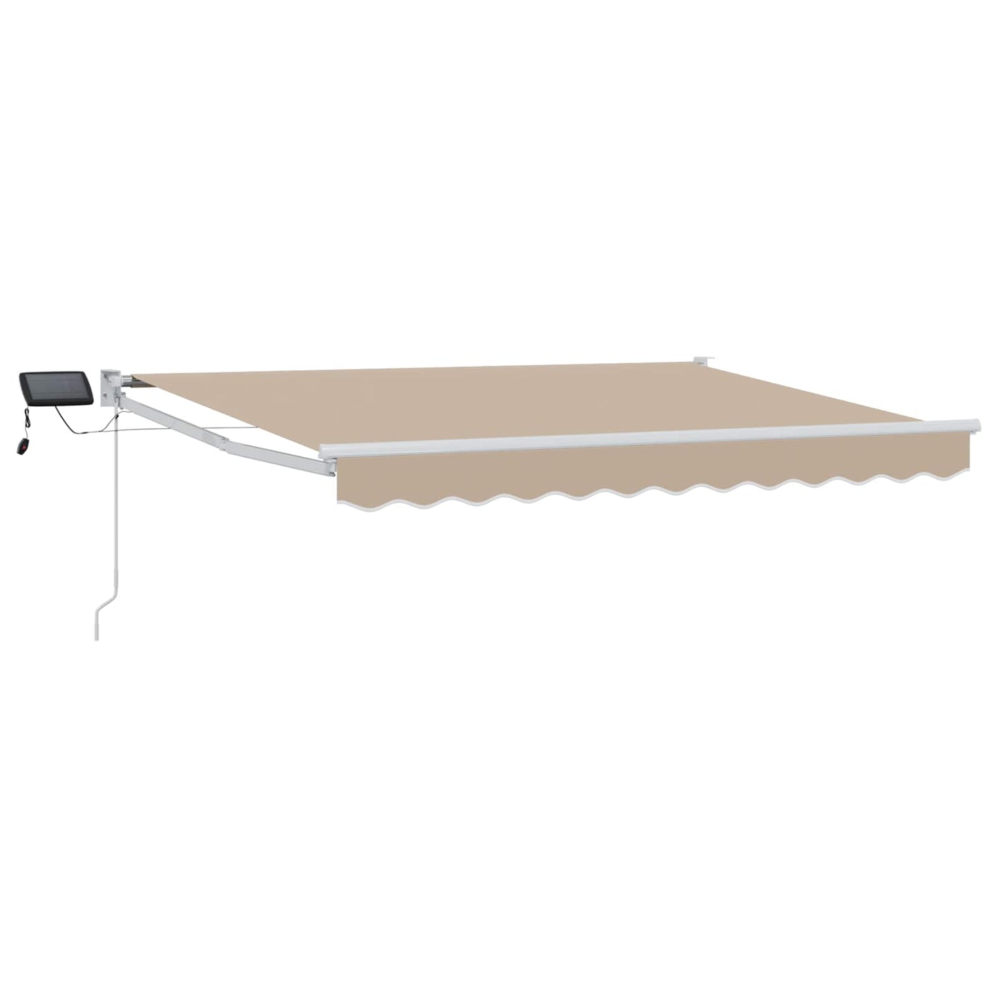 Manual Retractable Awning with LEDs Beige and White 3.5 x 2 m
