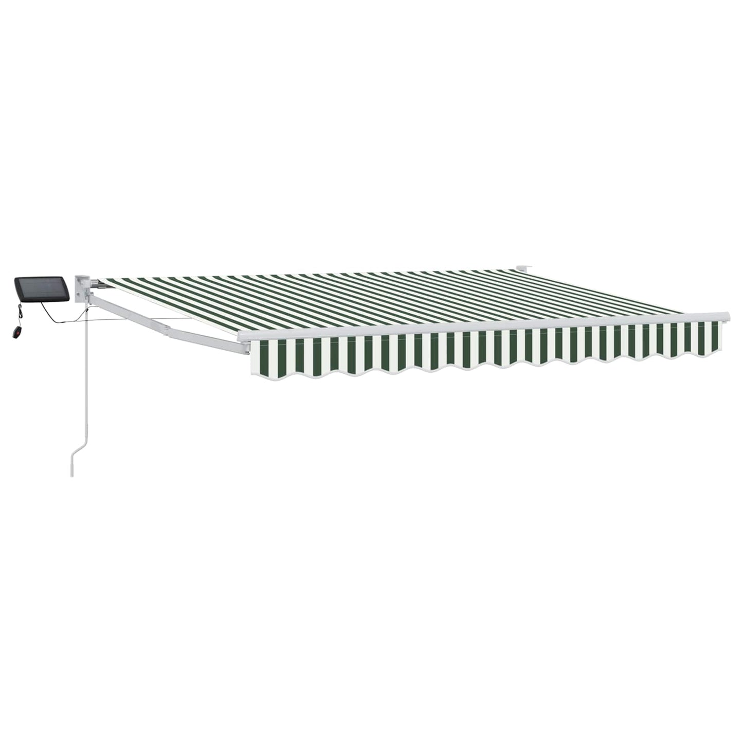 Manual Retractable Awning with LEDs Green and White 3.5 x 2 m