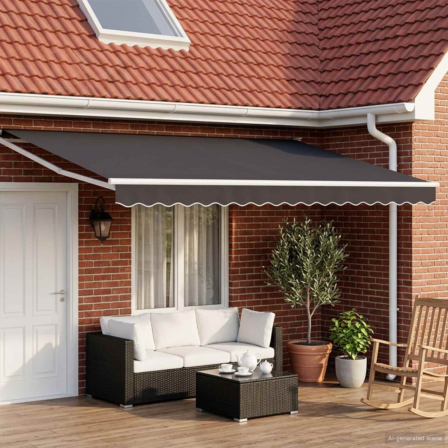 Manual Retractable Awning with LEDs 4 x 2 m