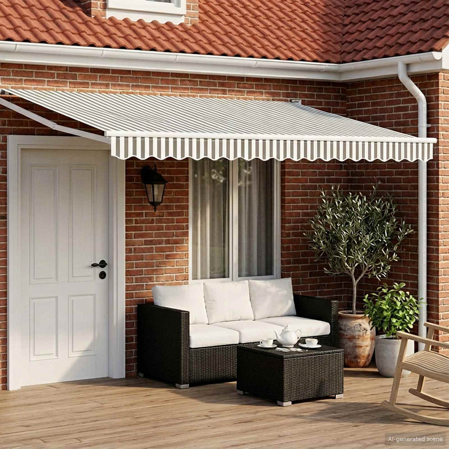 Manual Retractable Awning with LEDs 4 x 2 m