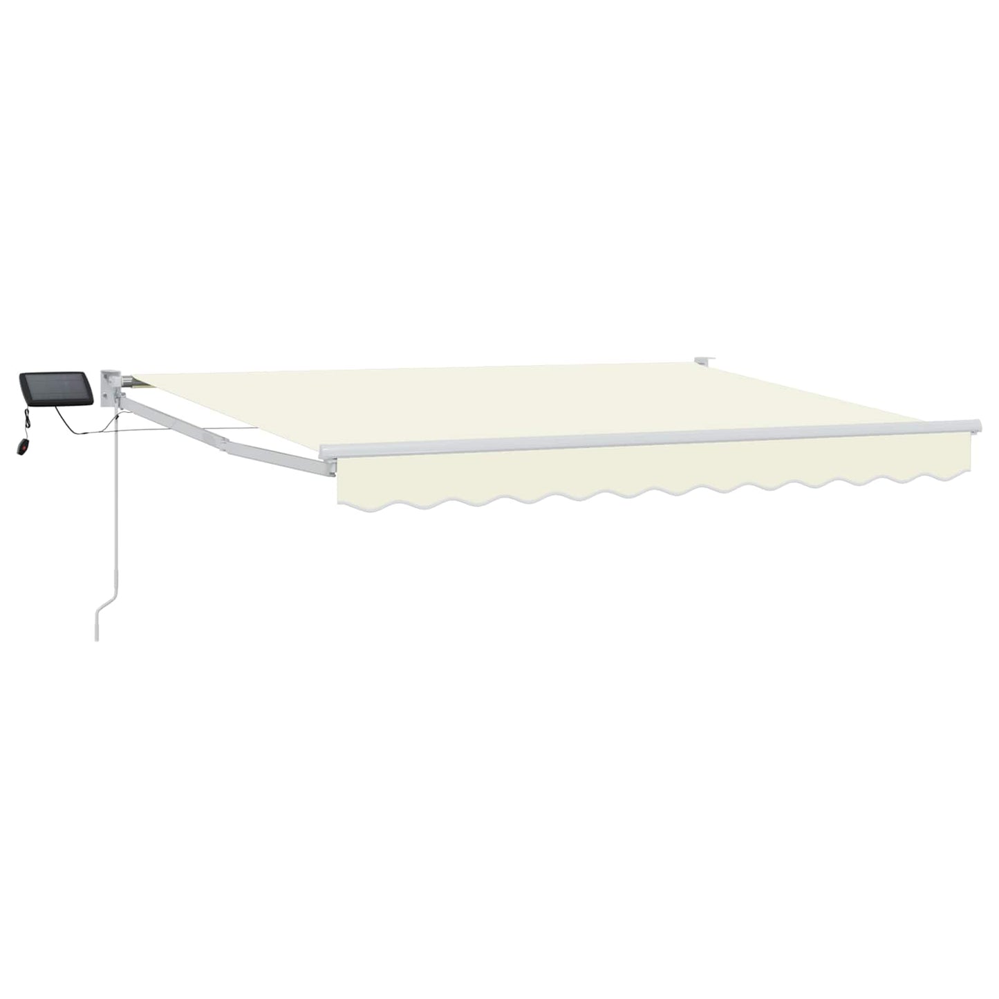 Manual Retractable Awning with LEDs Cream and White 3 x 2.5 m