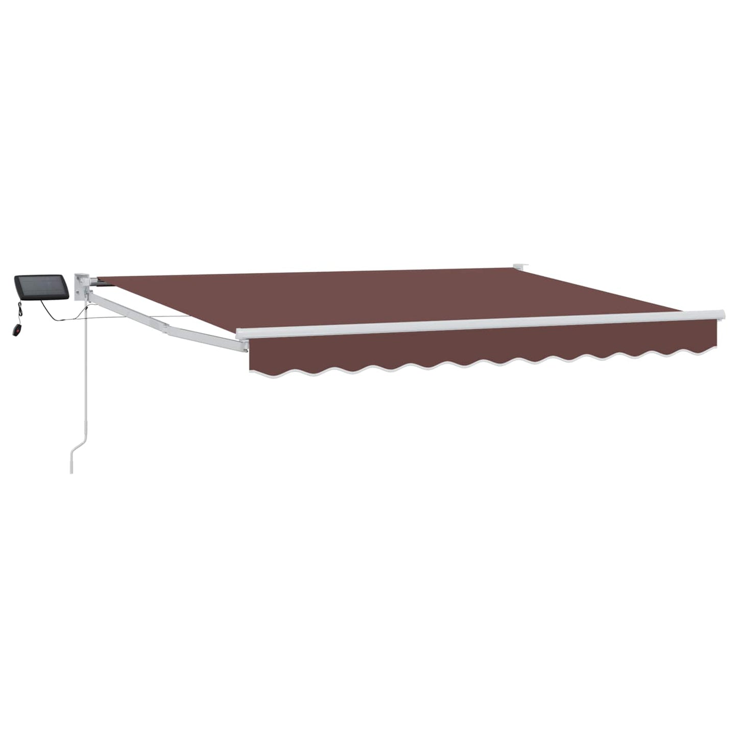 Manual Retractable Awning with LEDs Brown and White 3 x 2.5 m
