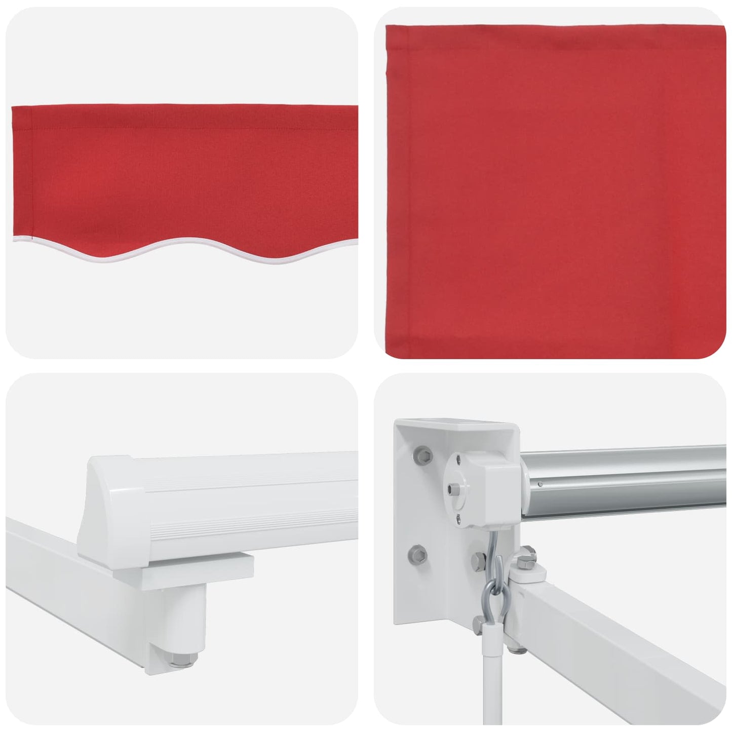 Manual Retractable Awning with LEDs Red and White 3 x 2.5 m