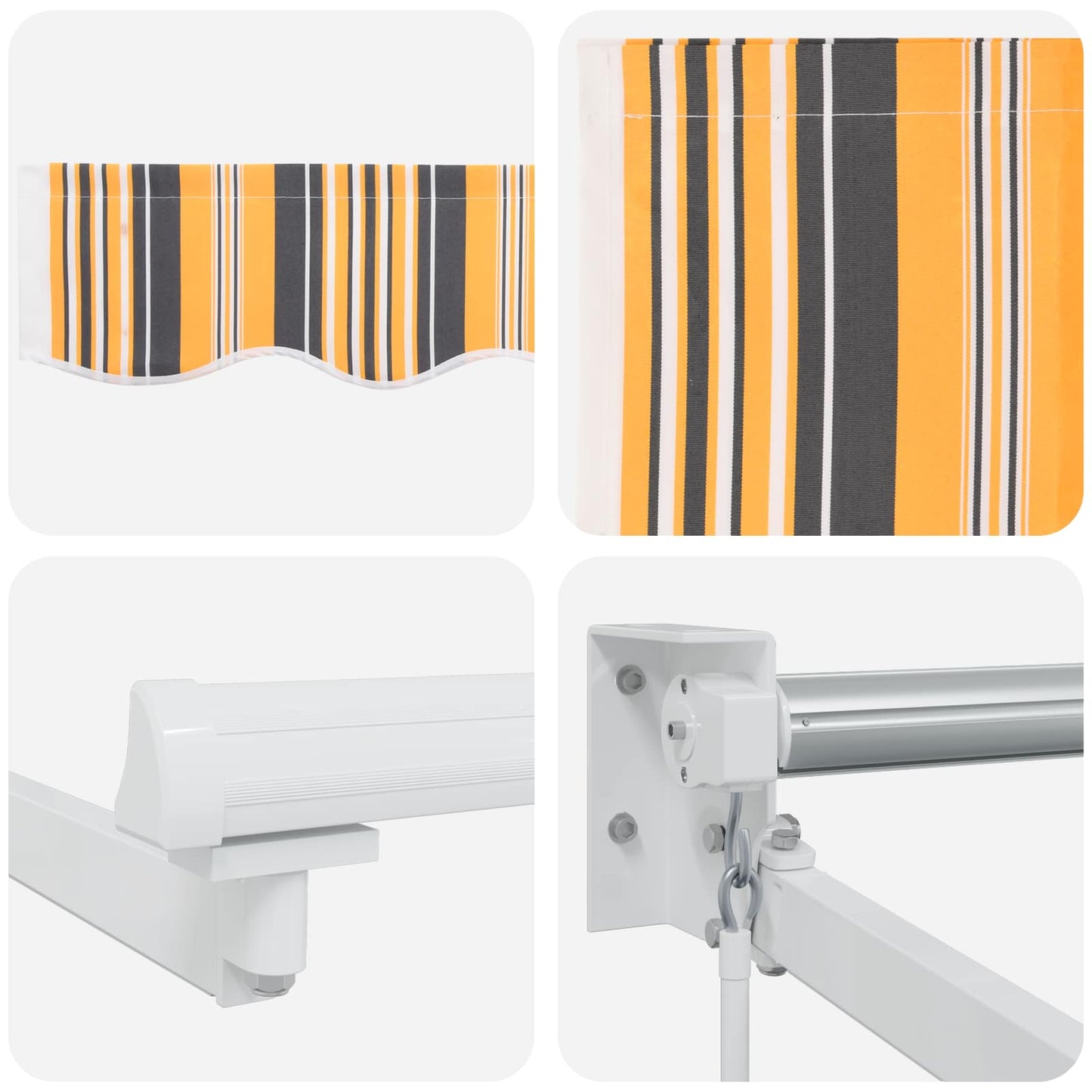 Manual Retractable Awning with LEDs 3.5 x 2.5 m