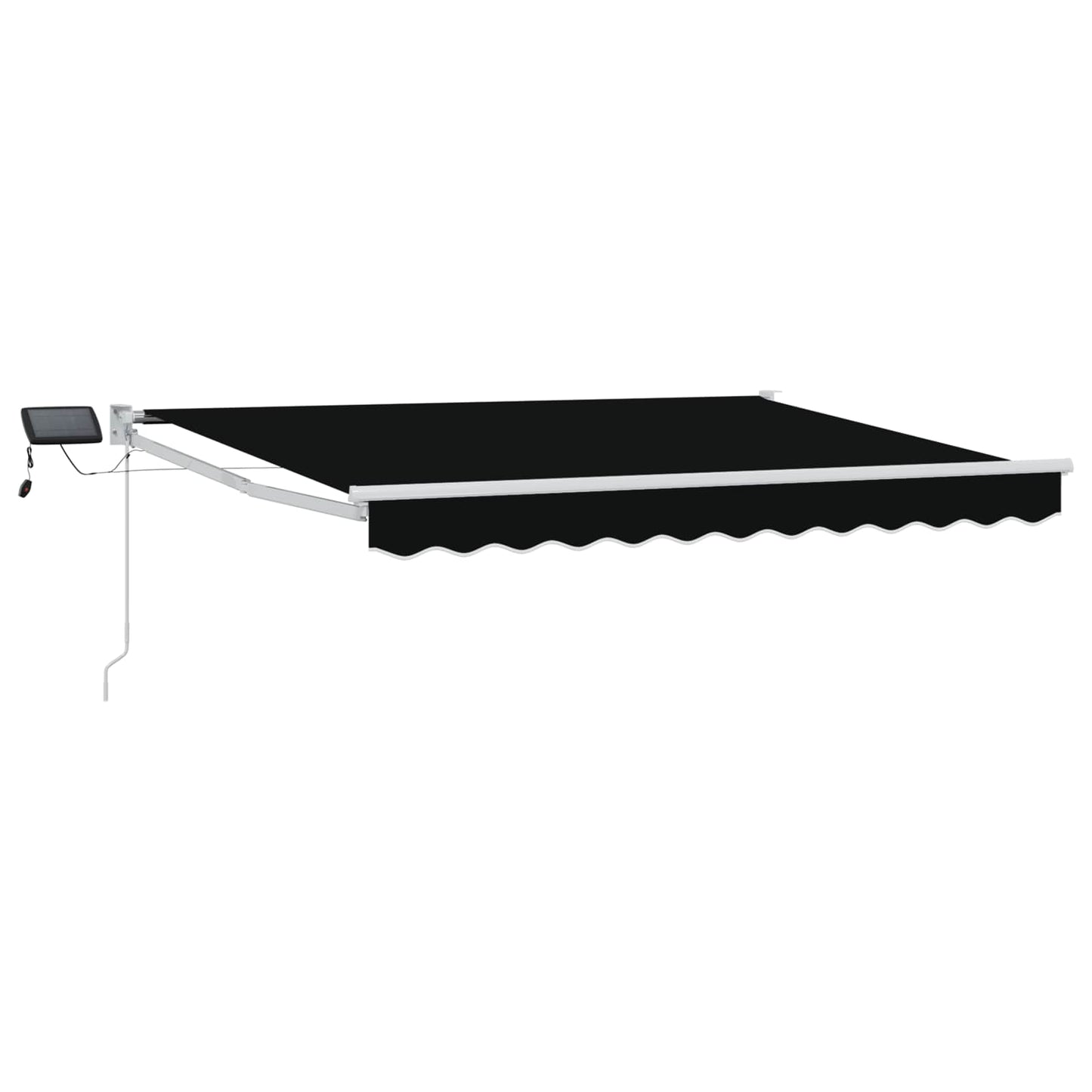 Manual Retractable Awning with LEDs Black and White 3.5 x 2.5 m
