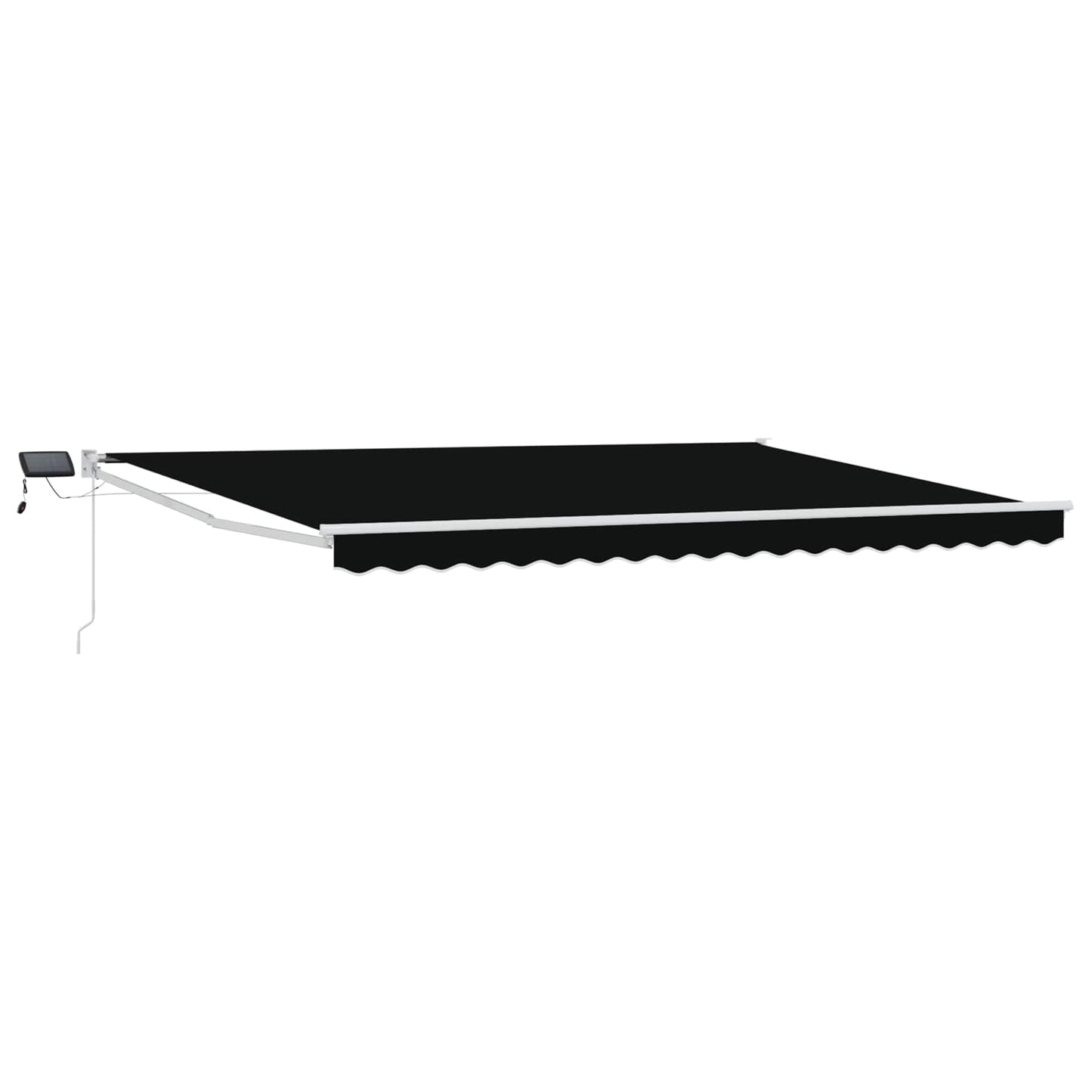 Manual Retractable Awning with LEDs Black and White 4 x 3 m