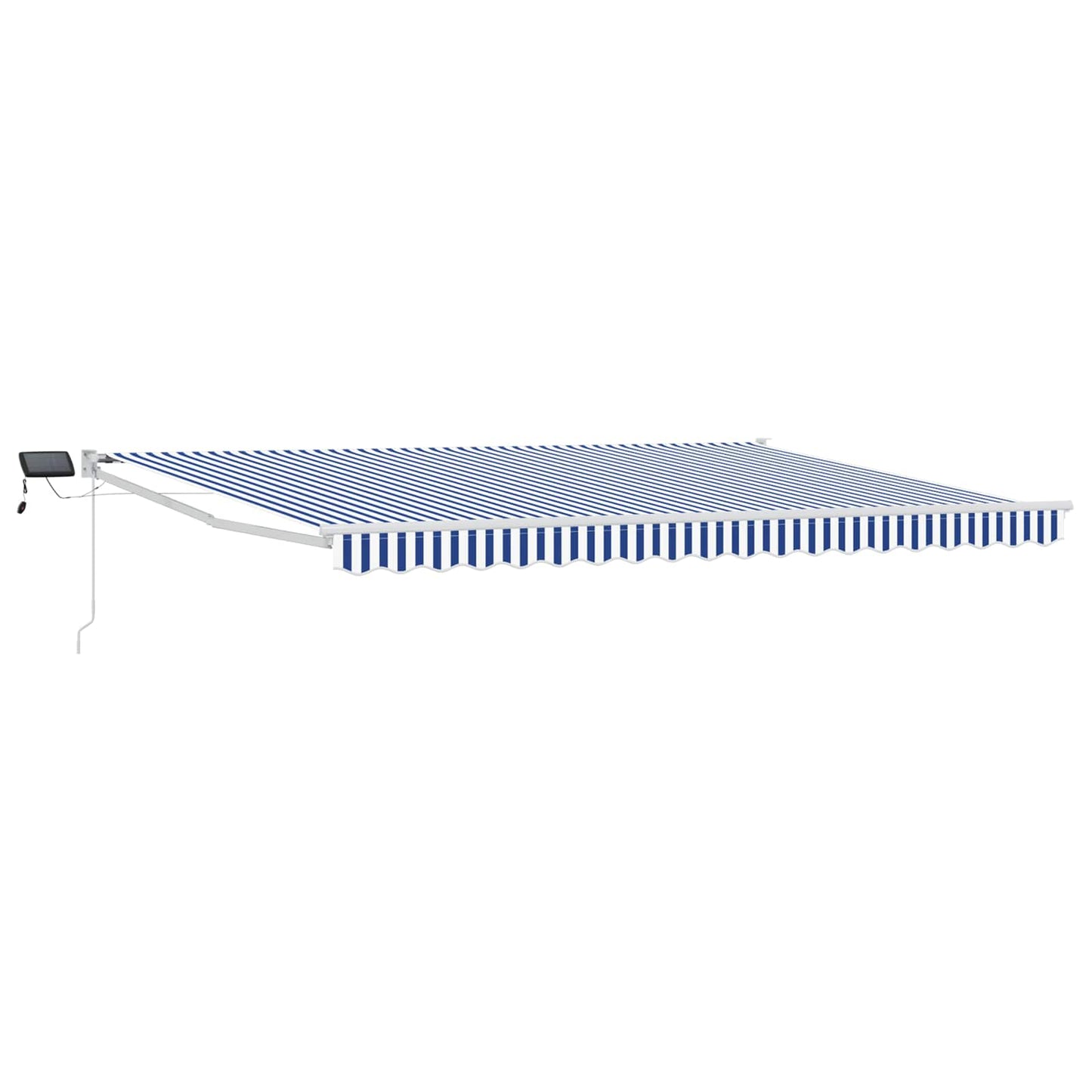 Manual Retractable Awning with LEDs Blue and White 4.5 x 3 m