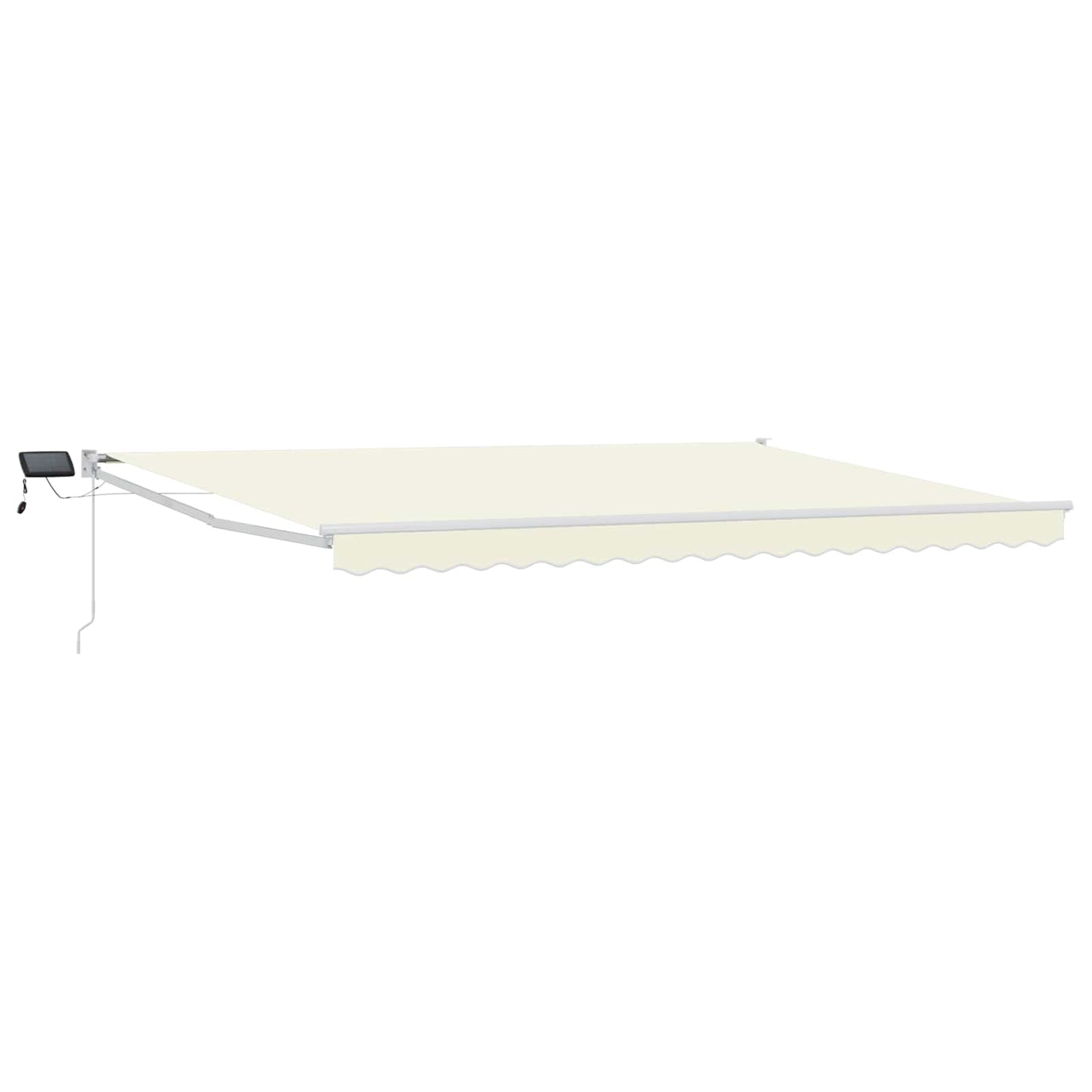 Manual Retractable Awning with LEDs Cream and White 4.5 x 3 m