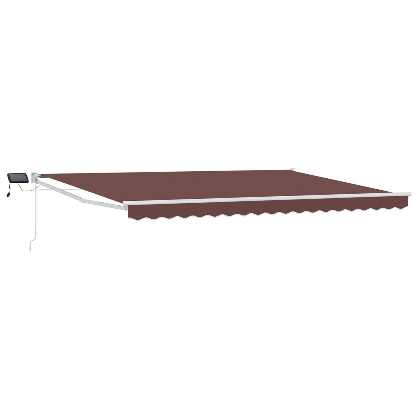 Manual Retractable Awning with LEDs Brown and White 5 x 3 m
