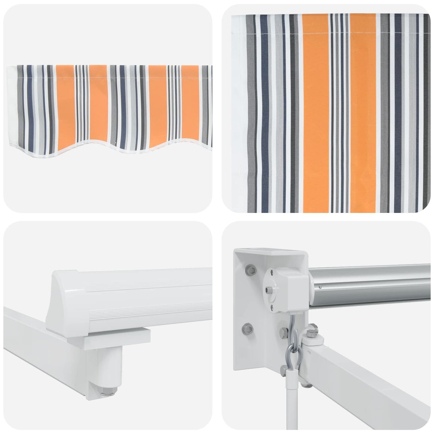 Manual Retractable Awning with LEDs 5 x 3 m