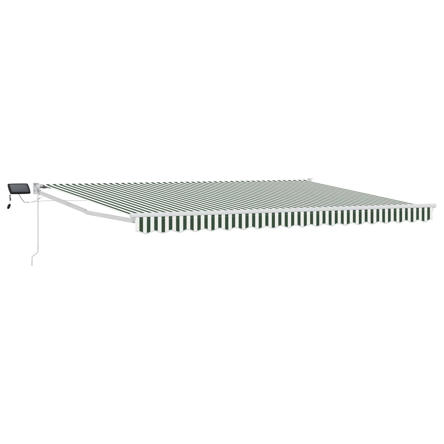 Manual Retractable Awning with LEDs Green and White 5 x 3 m