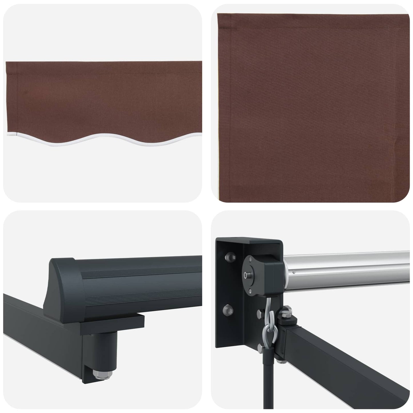 Manual Retractable Awning with LEDs 2.5 x 2 m