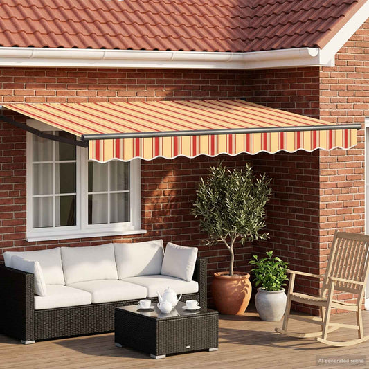 Manual Retractable Awning with LEDs Multicolour 2.5 x 2 m