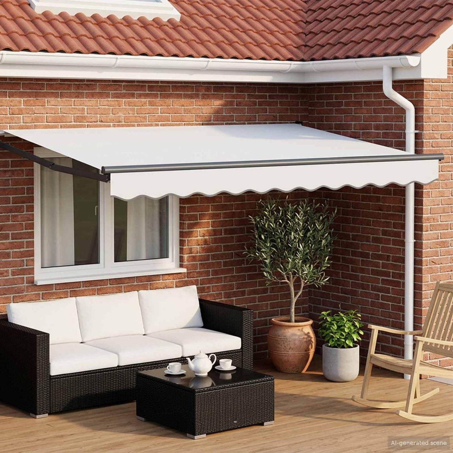Manual Retractable Awning with LEDs 3 x 2 m