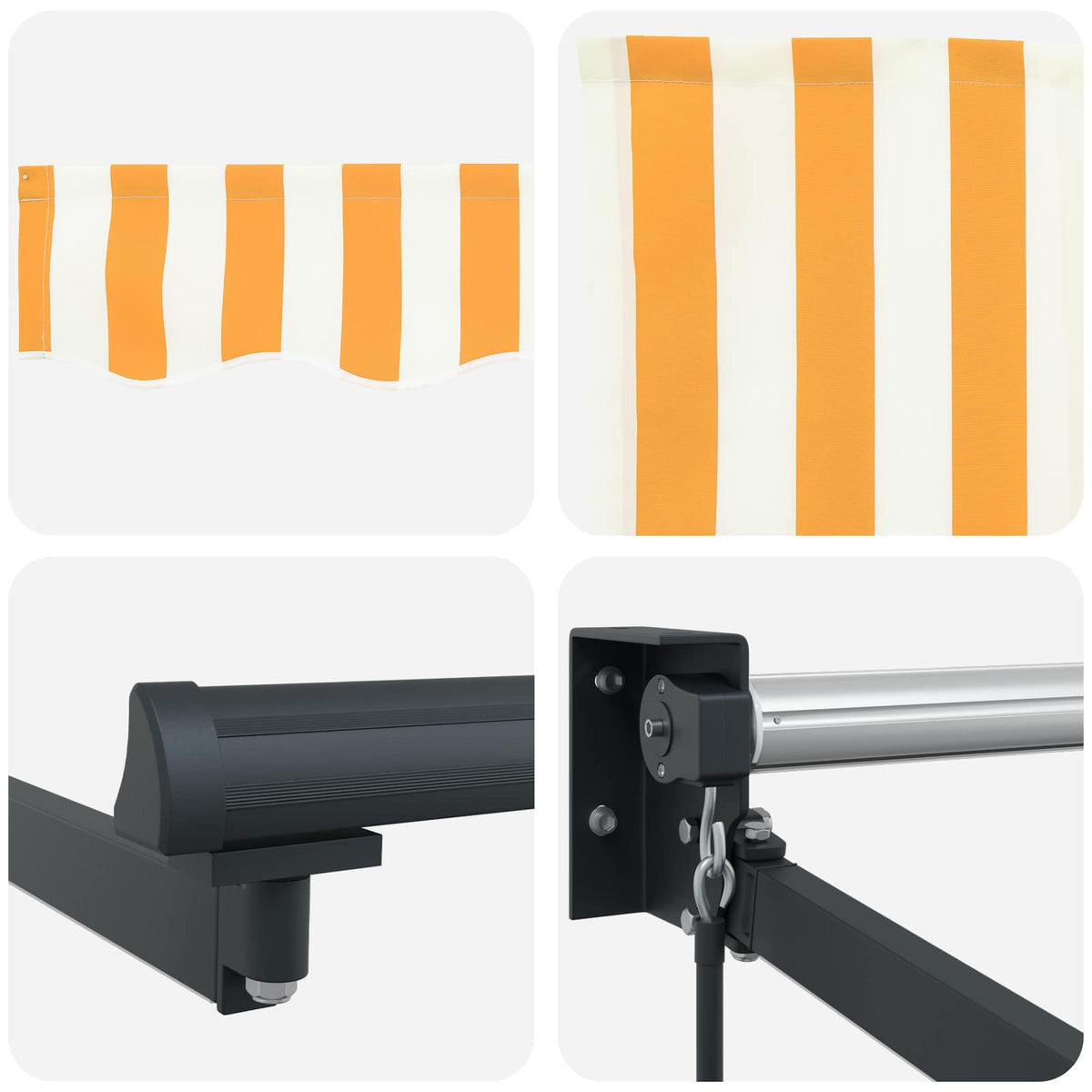 Manual Retractable Awning with LEDs 3.5 x 2.5 m