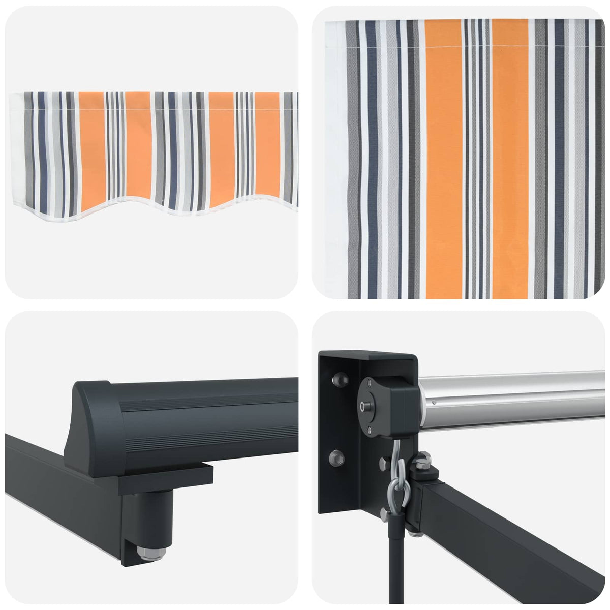 Manual Retractable Awning with LEDs 3.5 x 2.5 m