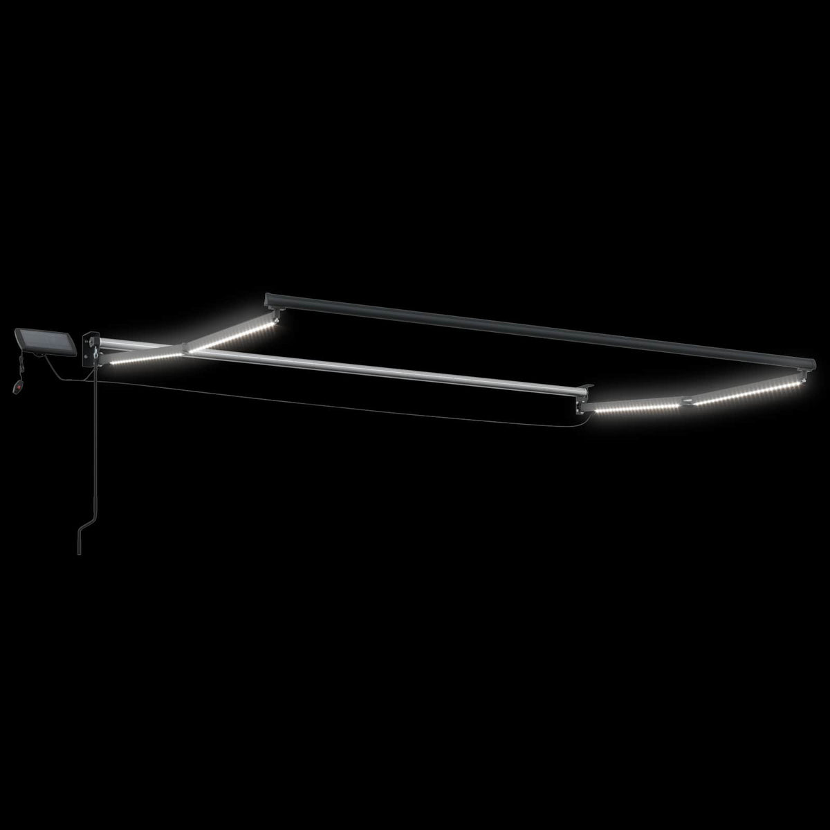 Manual Retractable Awning with LEDs 3.5 x 2.5 m