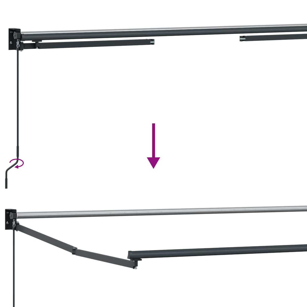 Manual Retractable Awning with LEDs 3.5 x 2.5 m