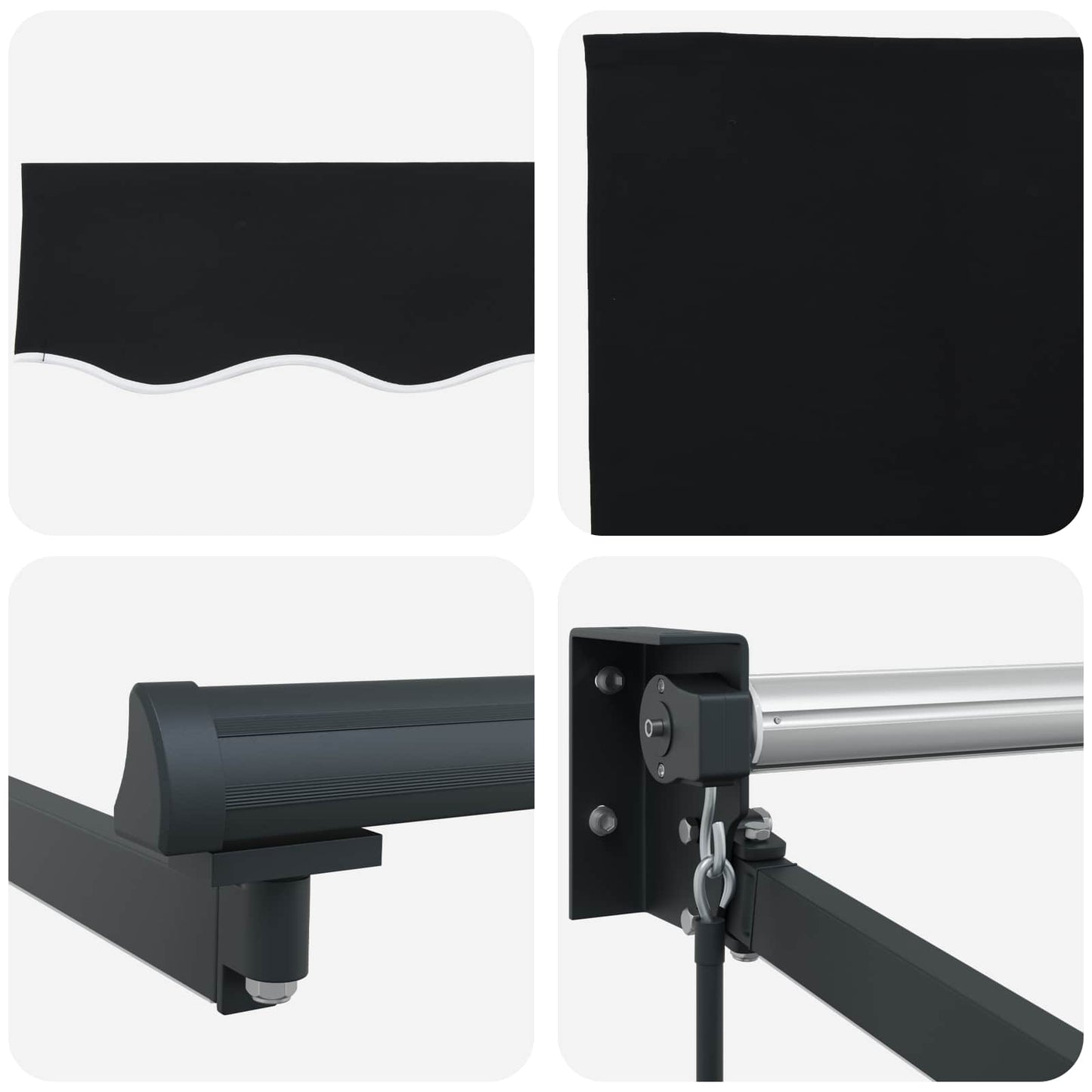 Manual Retractable Awning with LEDs 3.5 x 2.5 m
