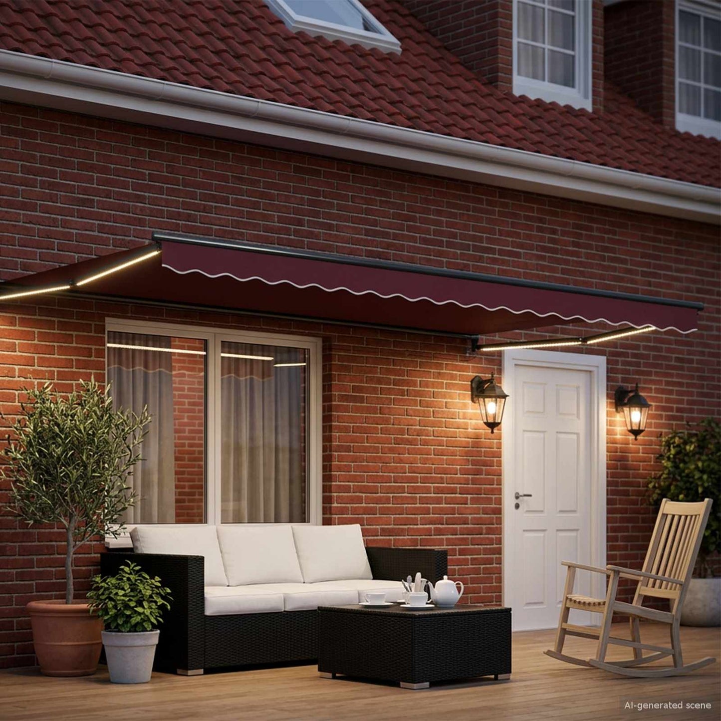 Manual Retractable Awning with LEDs 4 x 3 m