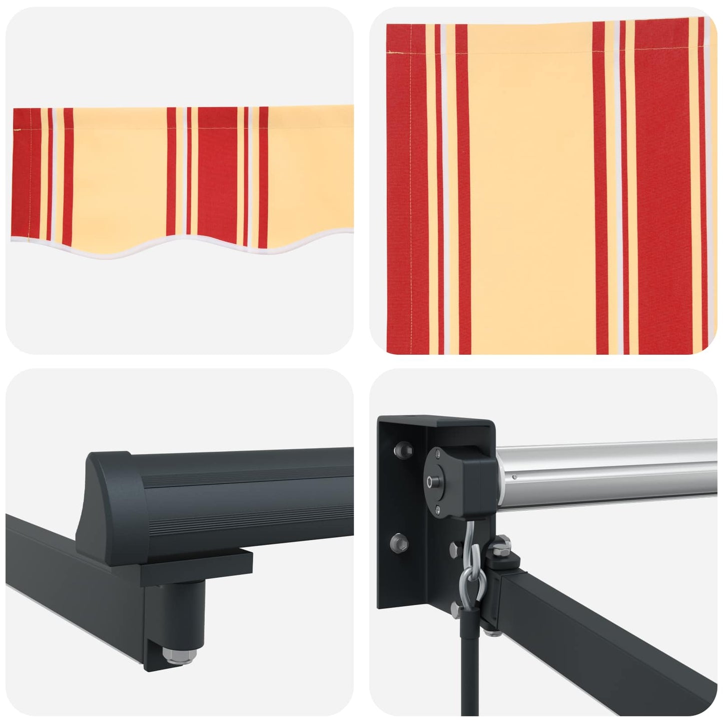 Manual Retractable Awning with LEDs Multicolour 4 x 3 m