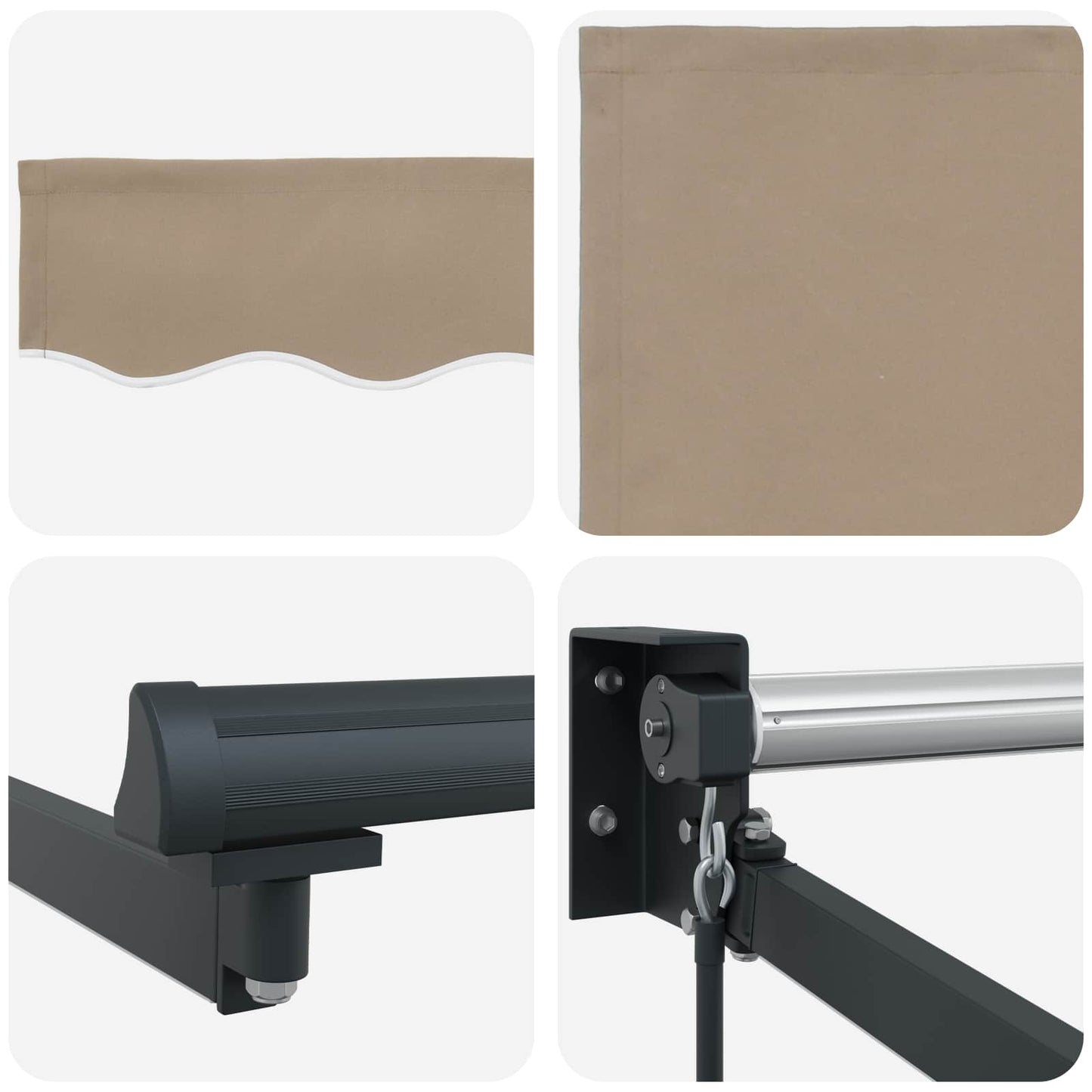 Manual Retractable Awning with LEDs 4 x 3 m
