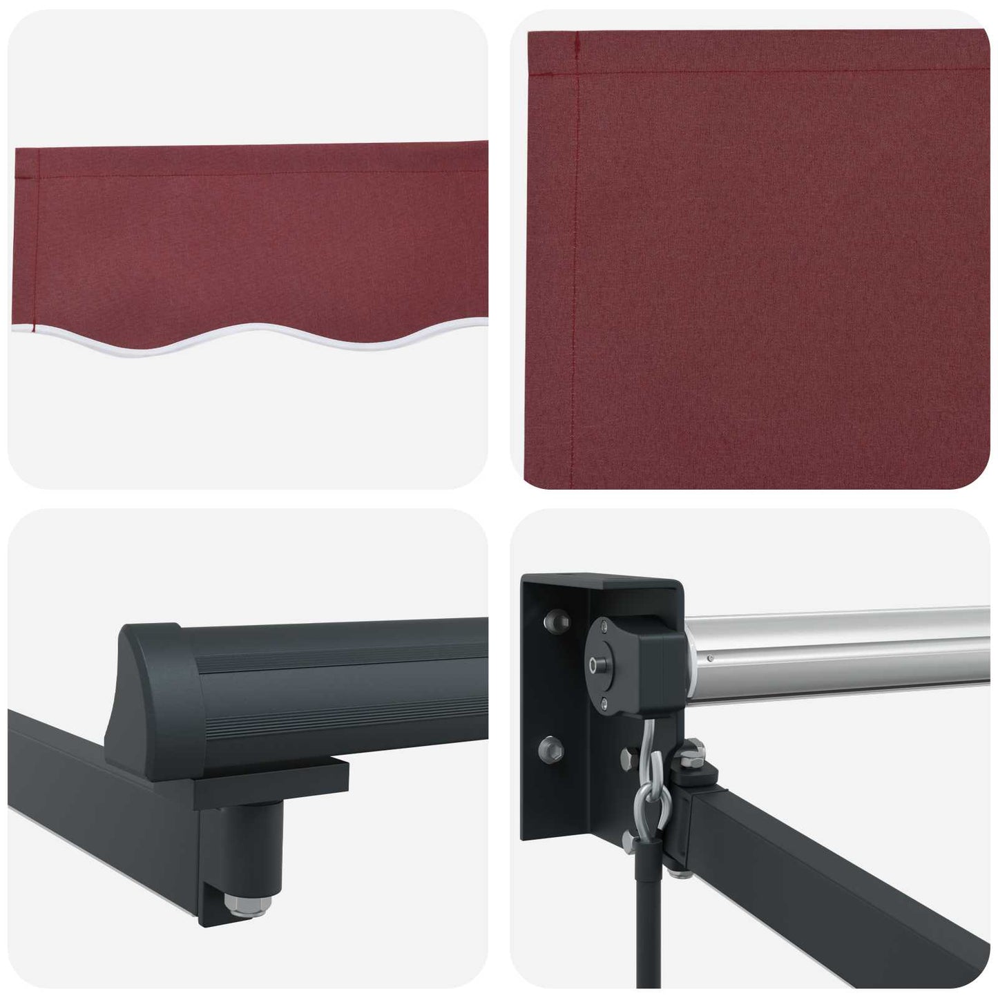 Manual Retractable Awning with LEDs 4.5 x 3 m