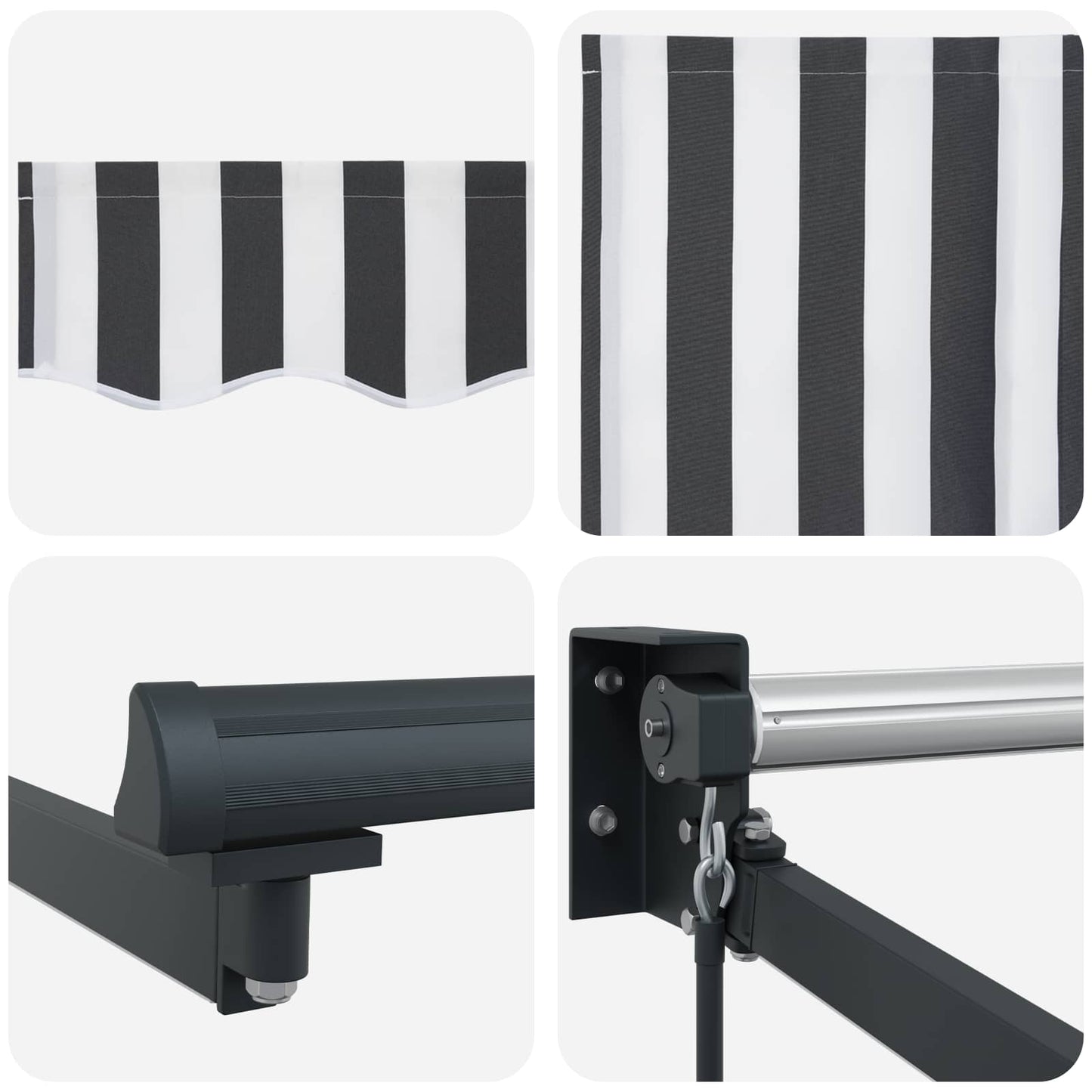 Manual Retractable Awning with LEDs 4.5 x 3 m