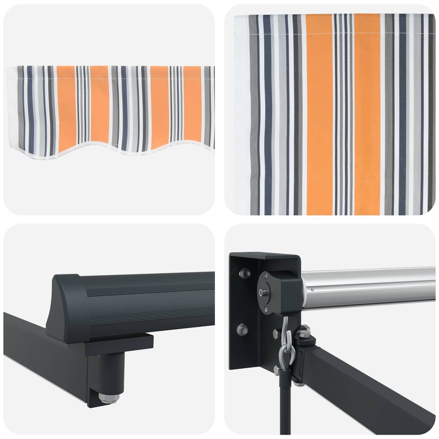 Manual Retractable Awning with LEDs 4.5 x 3 m