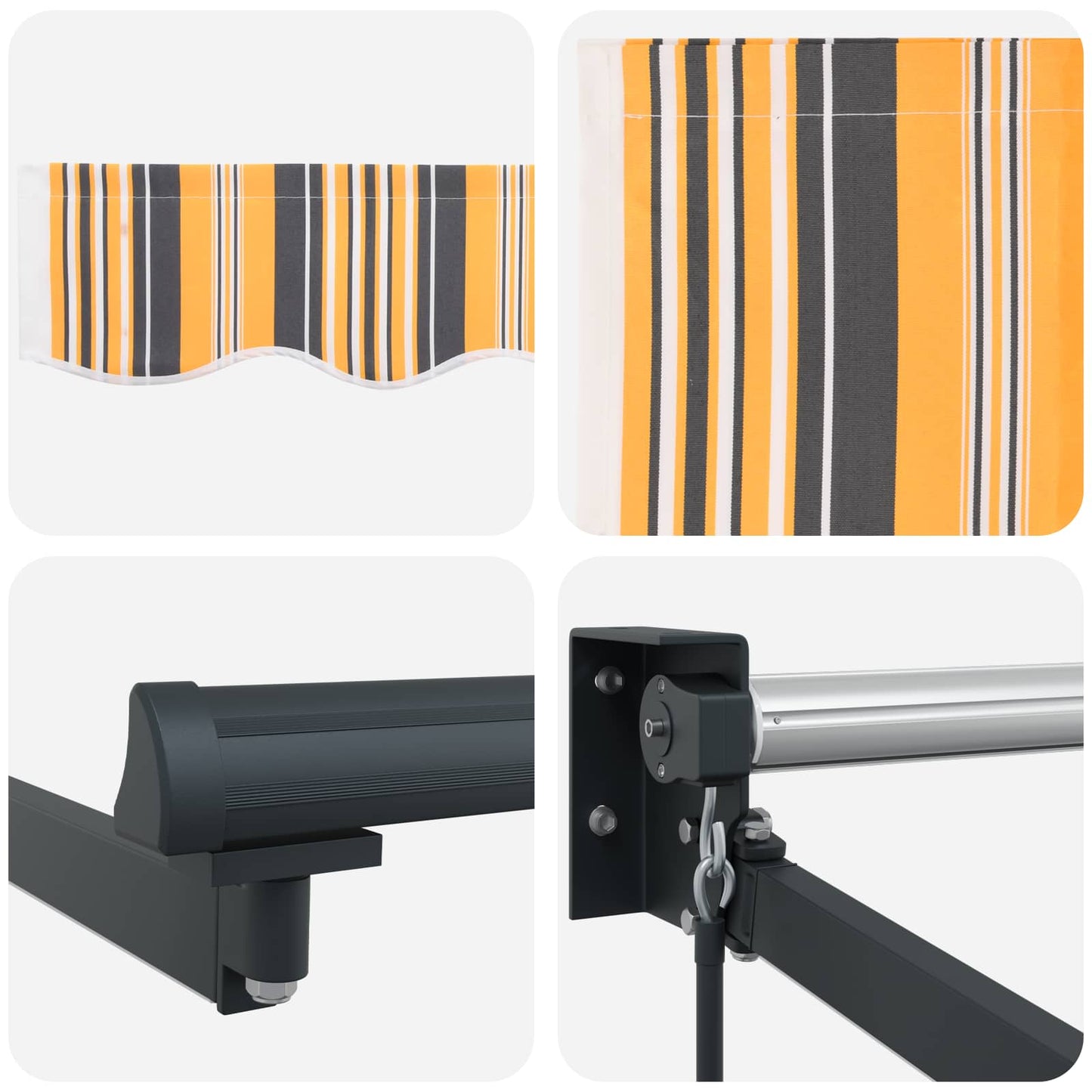 Manual Retractable Awning with LEDs 4.5 x 3 m