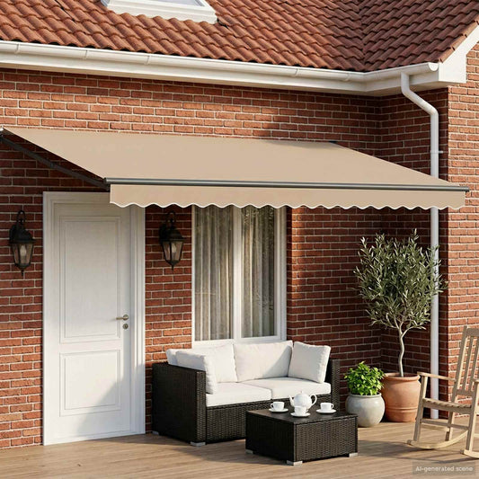 Manual Retractable Awning with LEDs 4.5 x 3 m