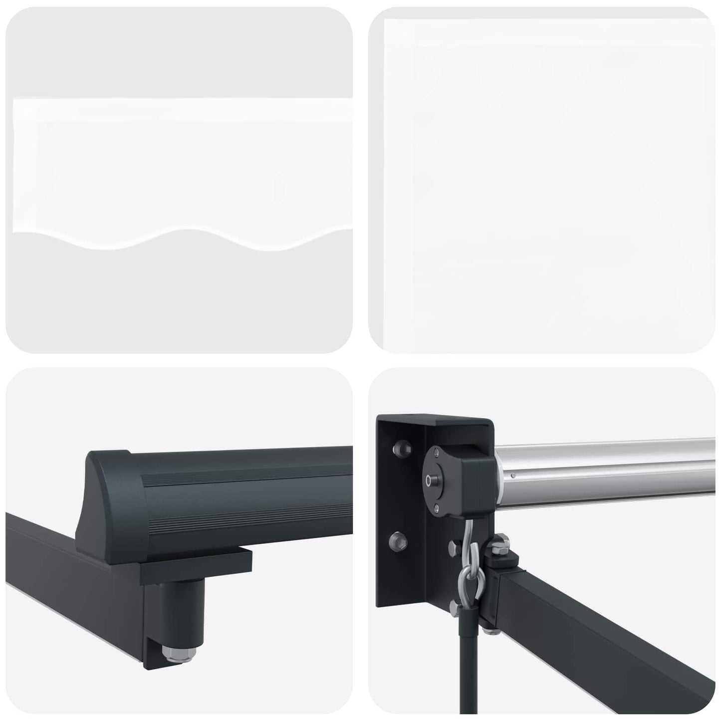 Manual Retractable Awning with LEDs 4.5 x 3 m