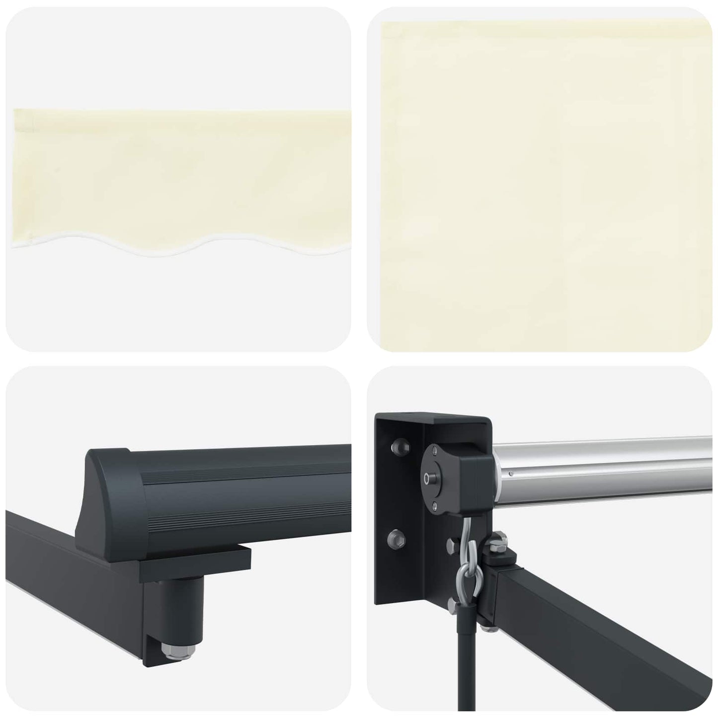 Manual Retractable Awning with LEDs 5 x 3 m
