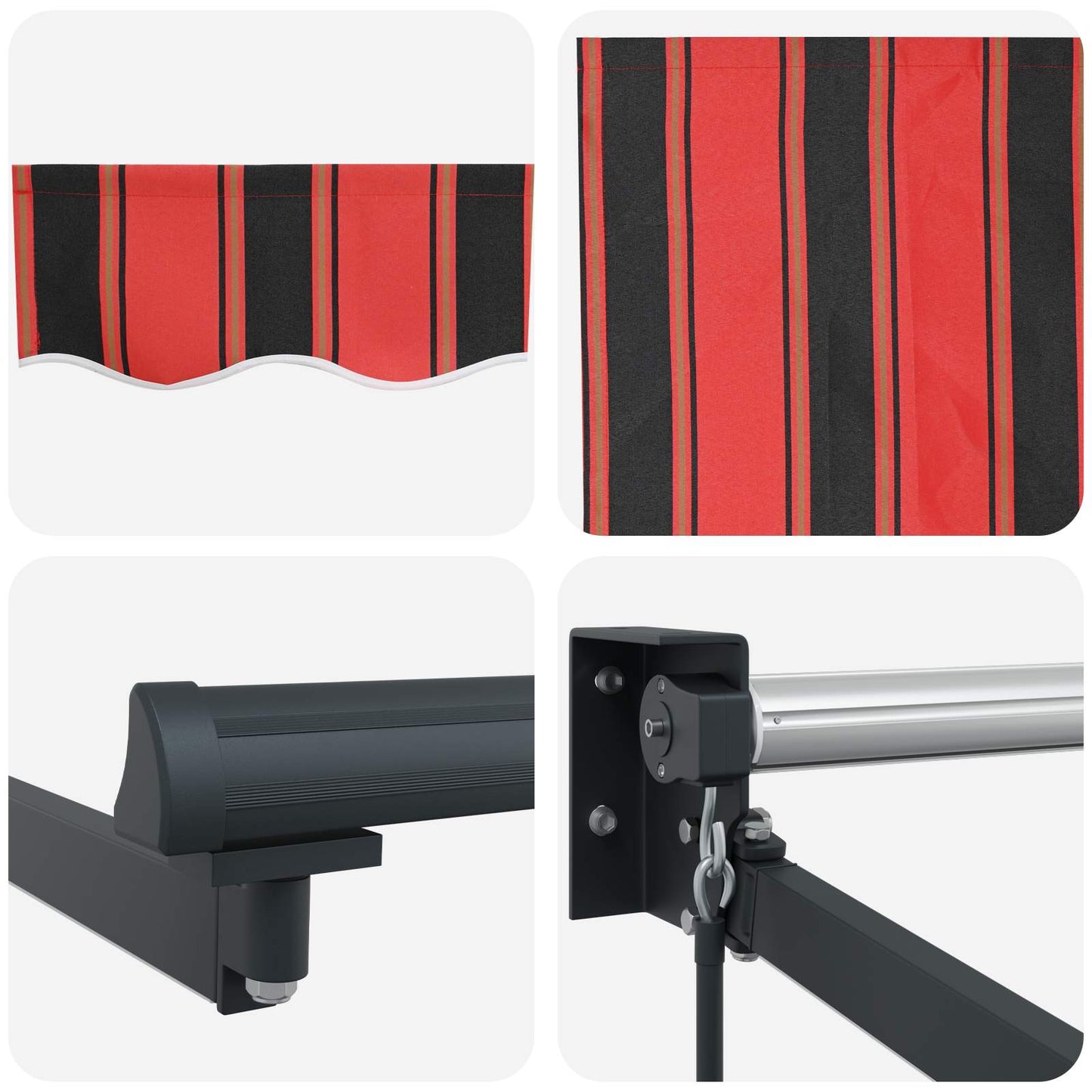 Manual Retractable Awning with LEDs 5 x 3 m