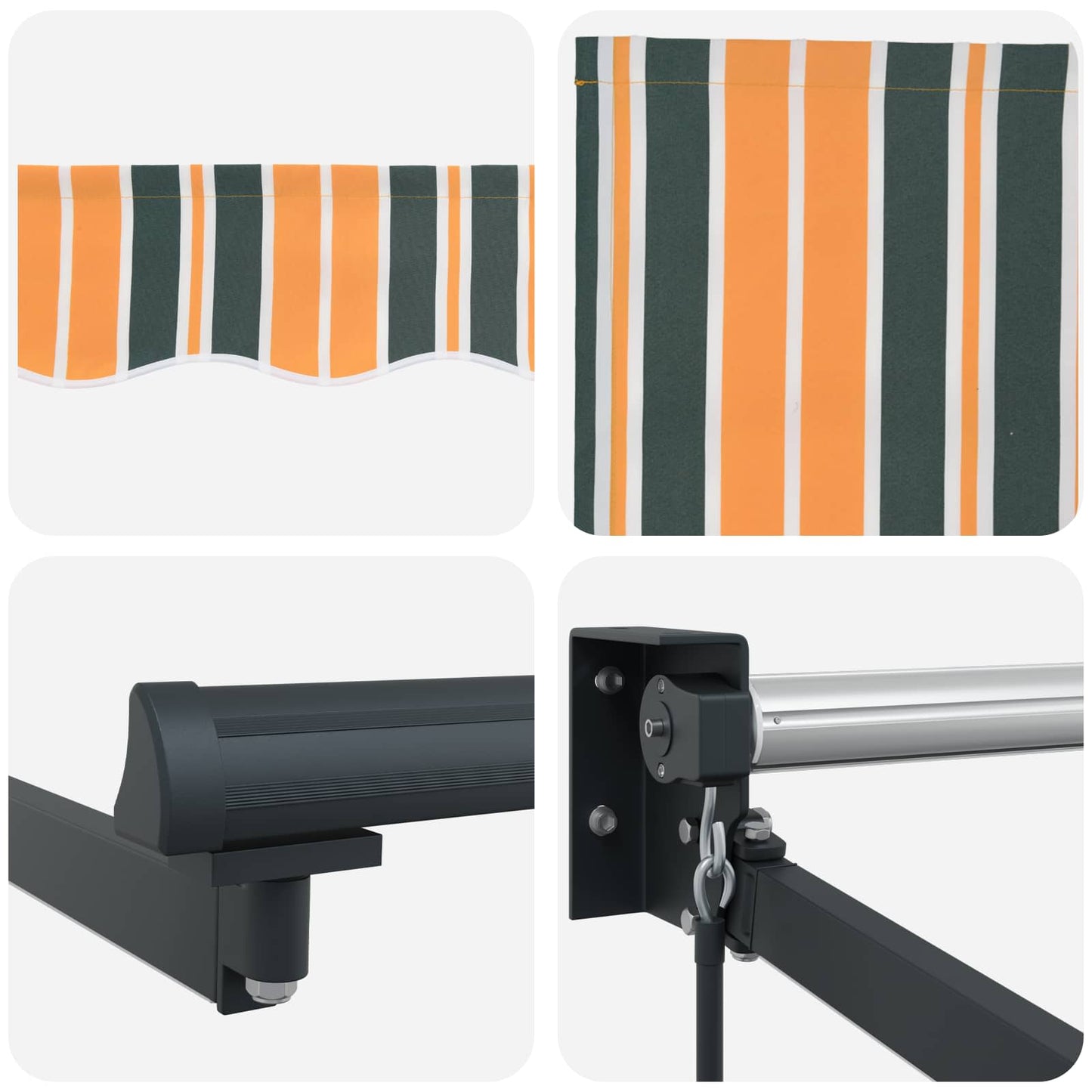 Manual Retractable Awning with LEDs 5 x 3 m