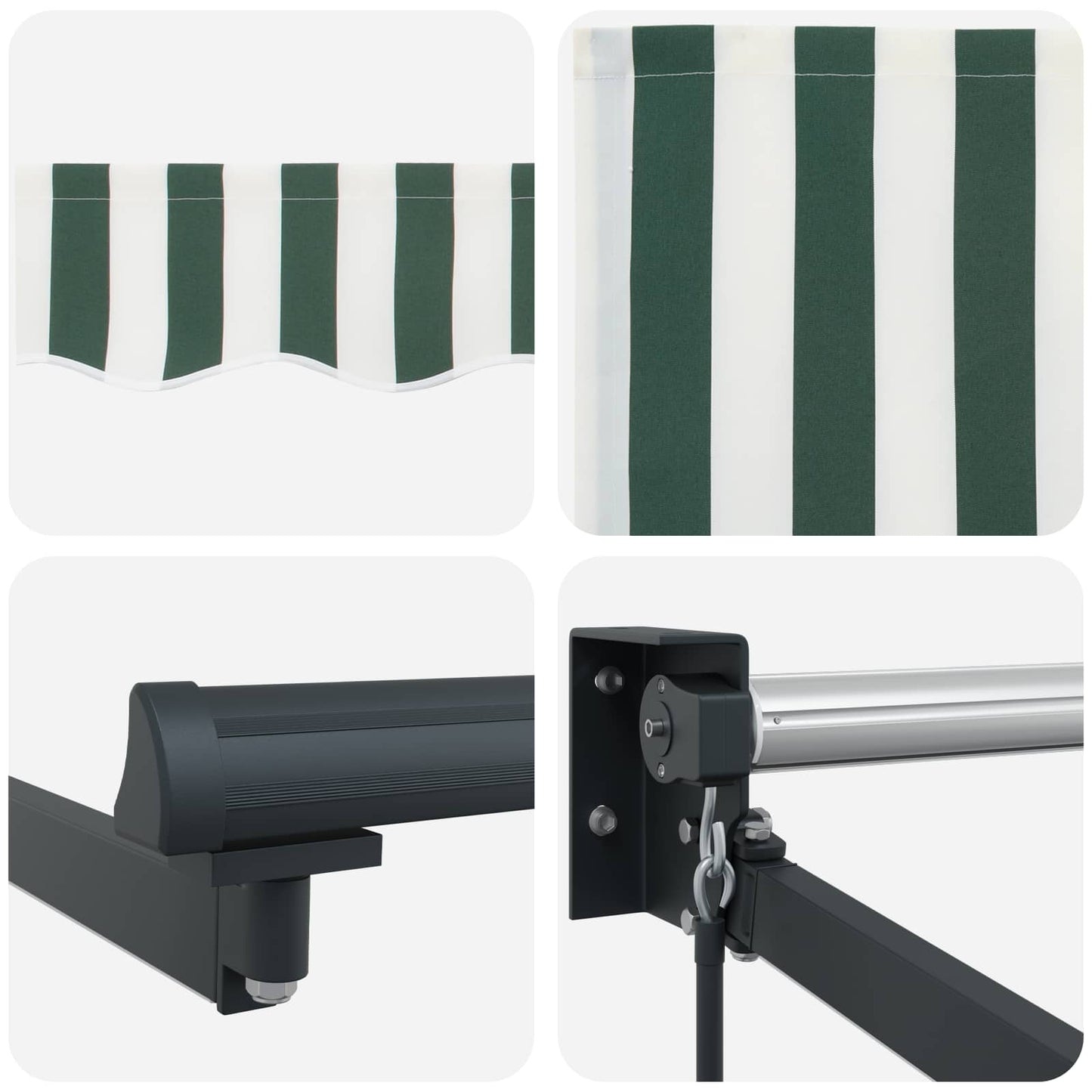 Manual Retractable Awning with LEDs 5 x 3 m