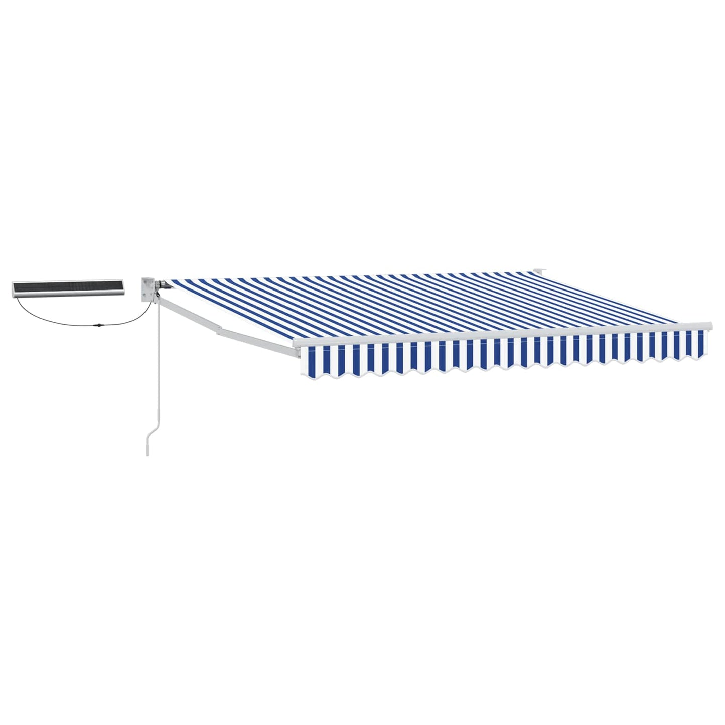 Electric Retractable Awning Blue and White 2.5 x 2 m