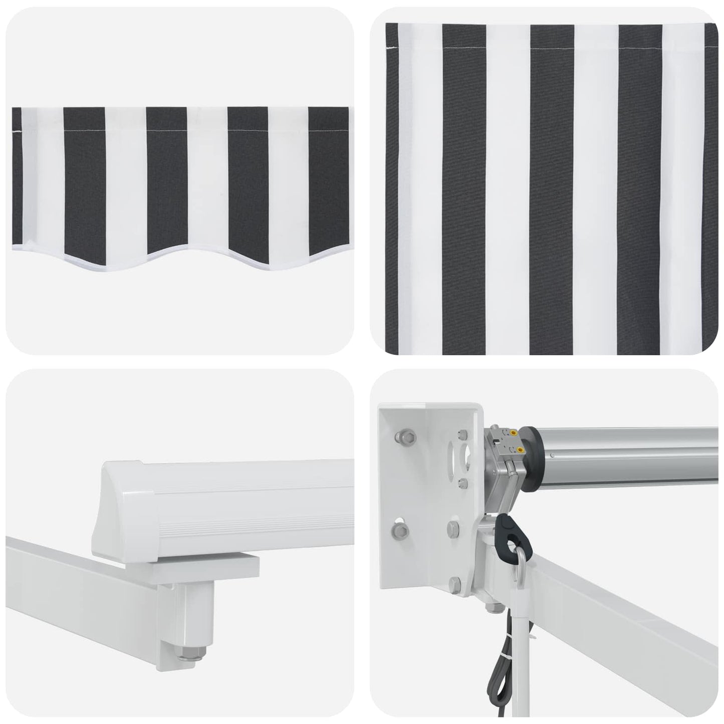 Electric Retractable Awning Anthracite and White 2.5 x 2 m