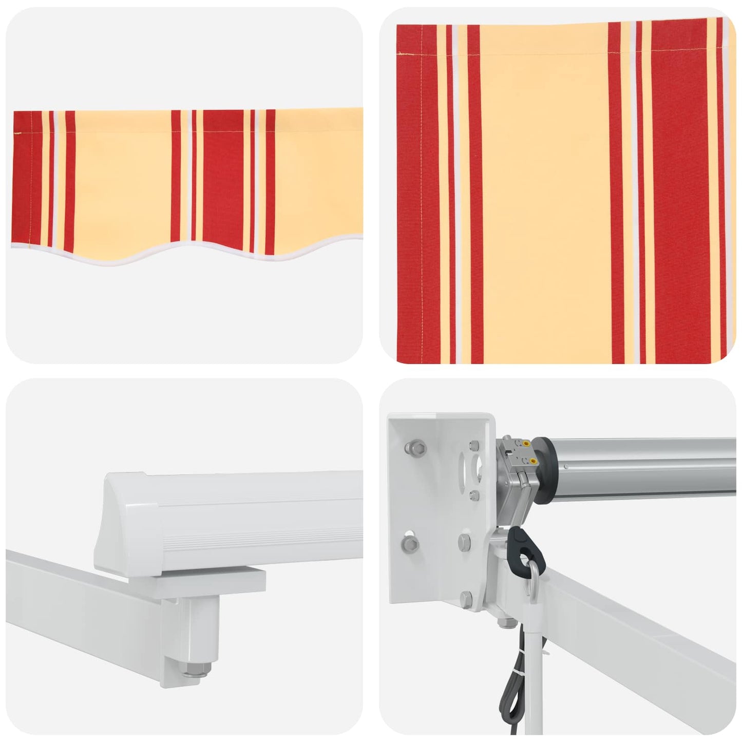 Electric Retractable Awning Multicolour 2.5 x 2 m