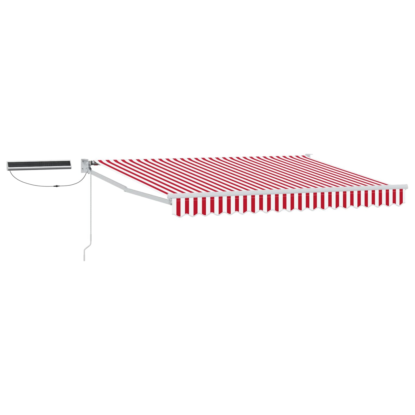 Electric Retractable Awning Red and White 2.5 x 2 m