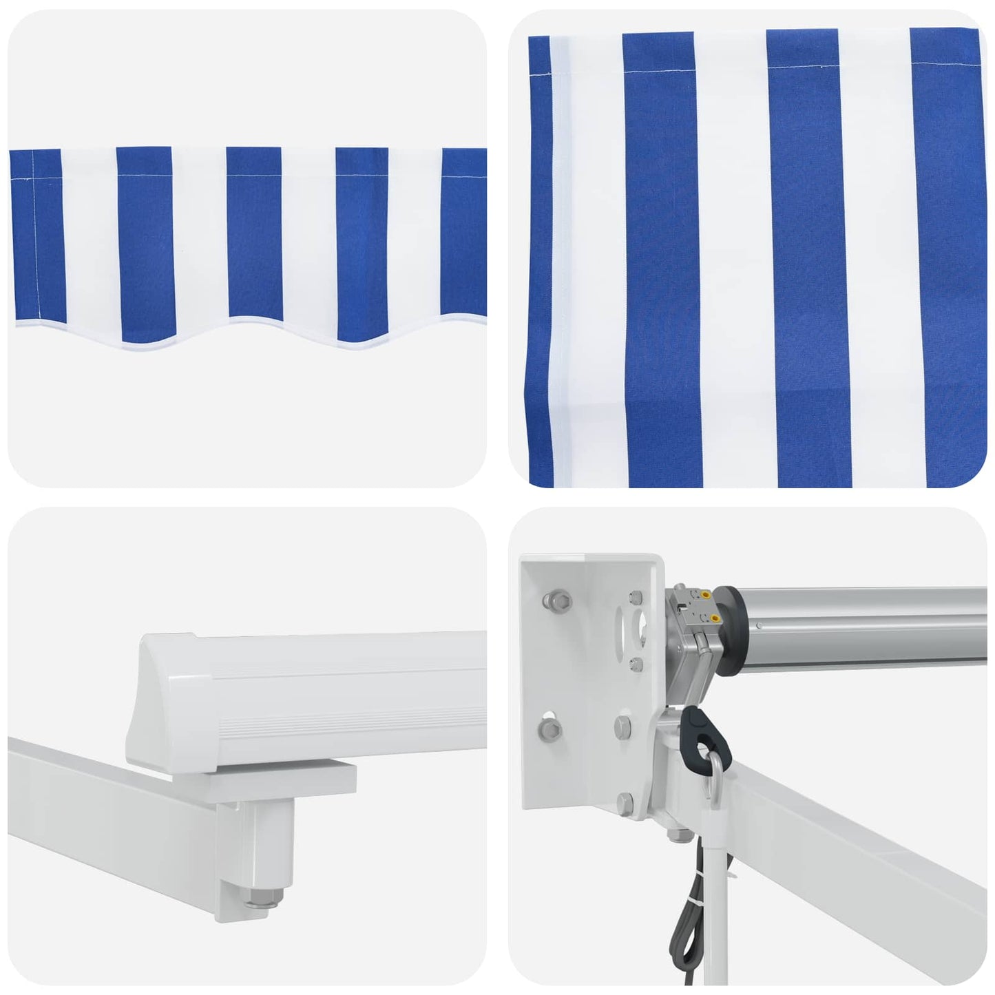 Electric Retractable Awning Blue and White 3 x 2 m