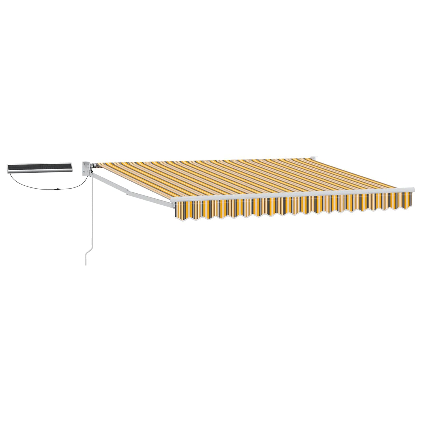 Electric Retractable Awning Yellow, Grey and White 3.5 x 2 m