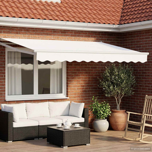 Electric Retractable Awning White 3.5 x 2 m