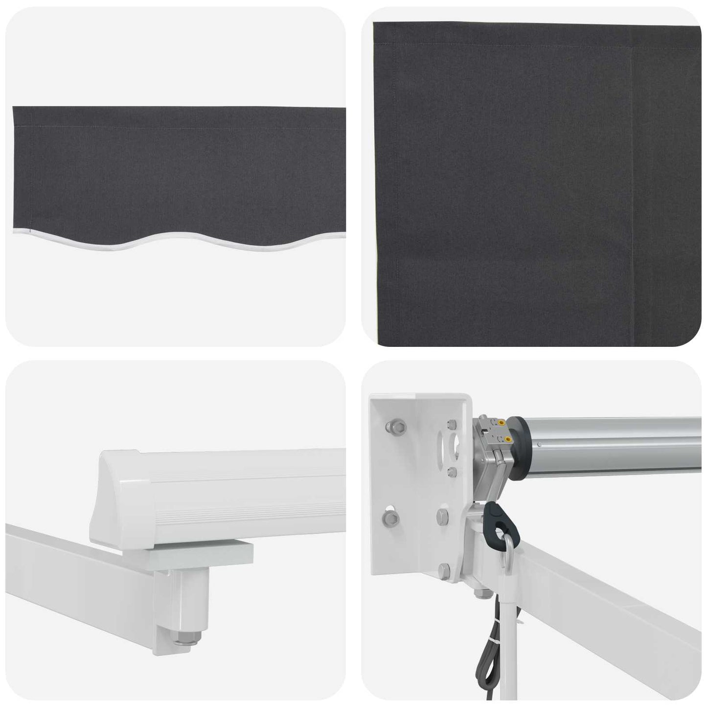 Electric Retractable Awning Anthracite and White 4 x 2 m