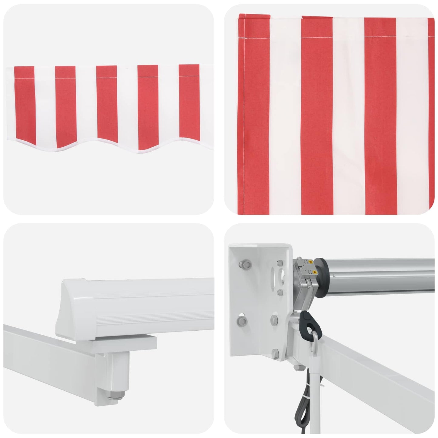 Electric Retractable Awning Red and white 3 x 2.5 m