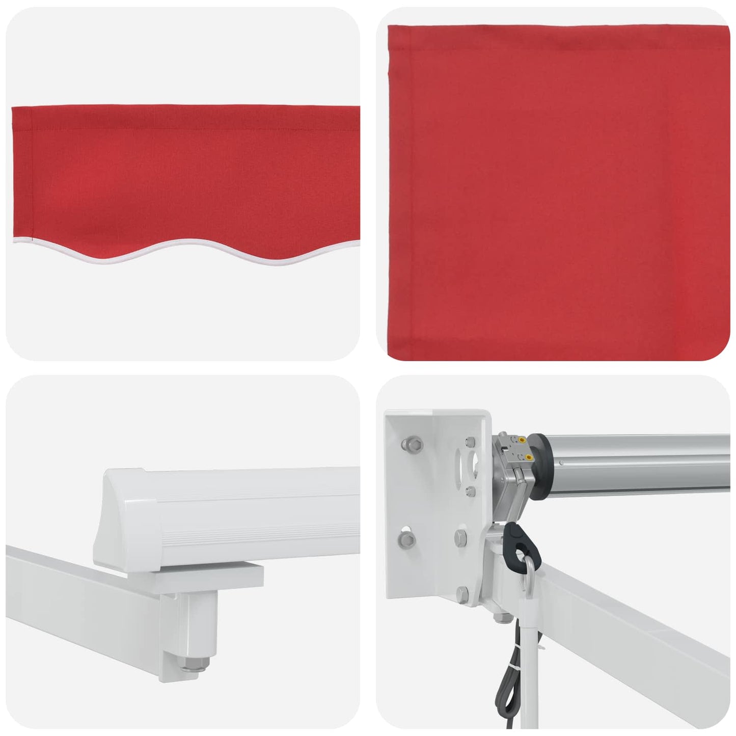 Electric Retractable Awning Red and White 3 x 2.5 m