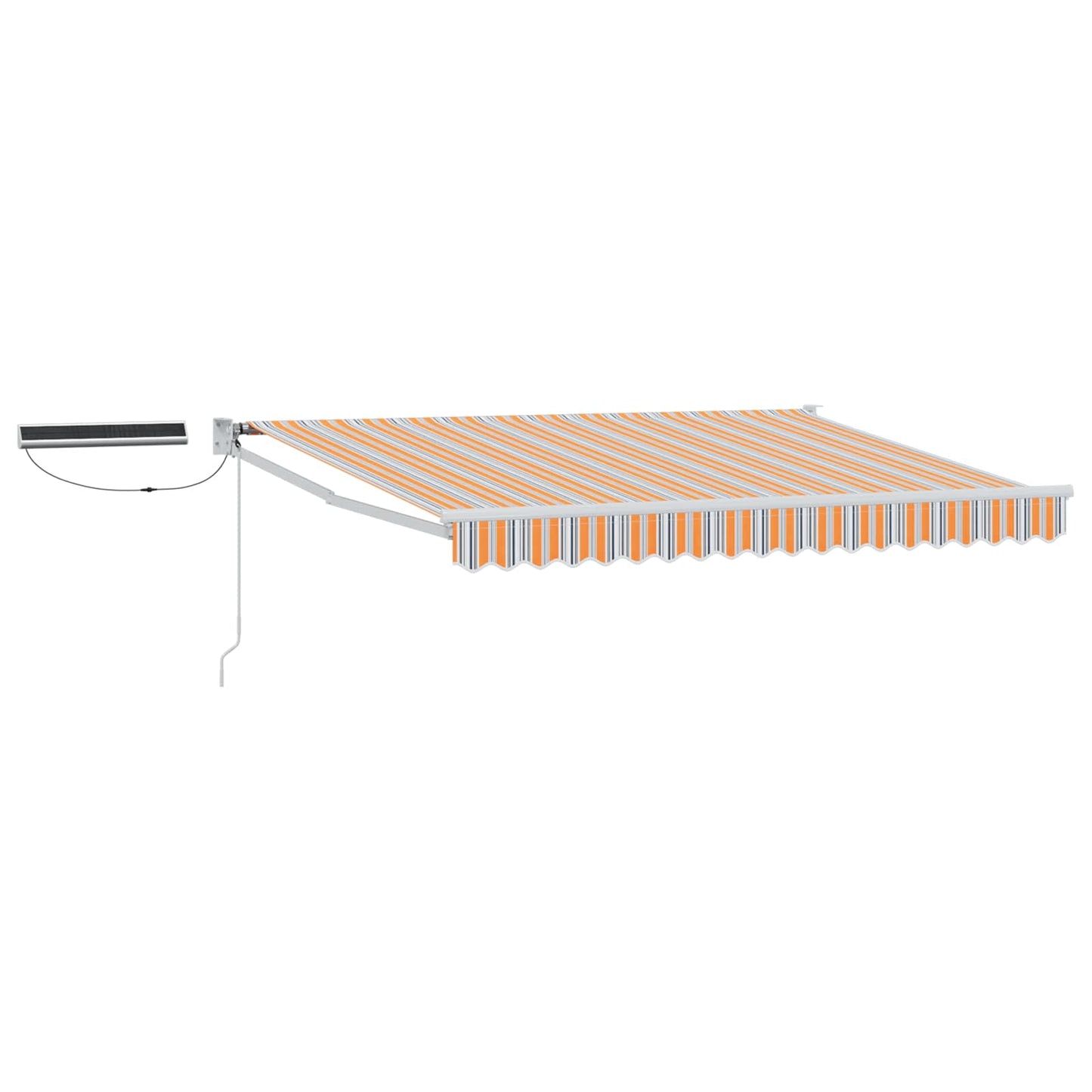 Electric Retractable Awning Grey, Orange and White 3.5 x 2.5 m