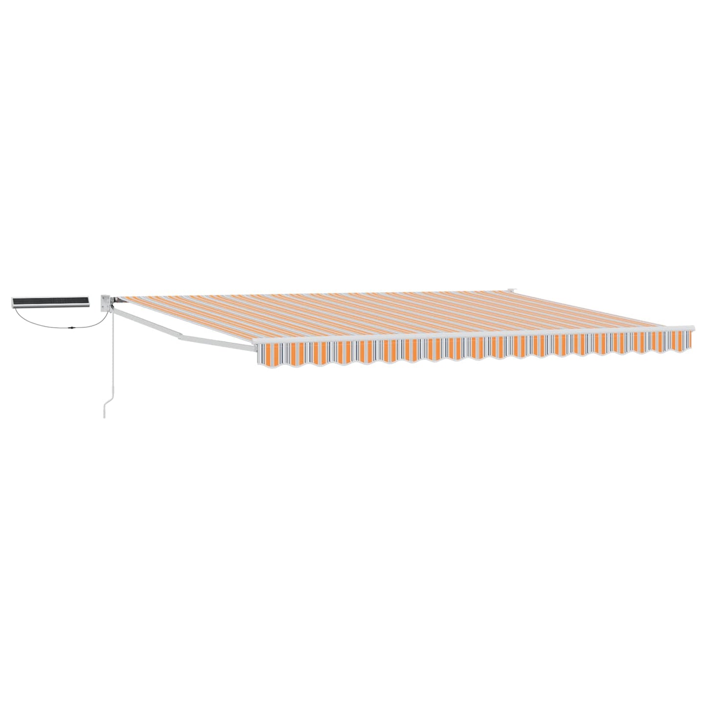 Electric Retractable Awning Grey, Orange and White 4.5 x 3 m