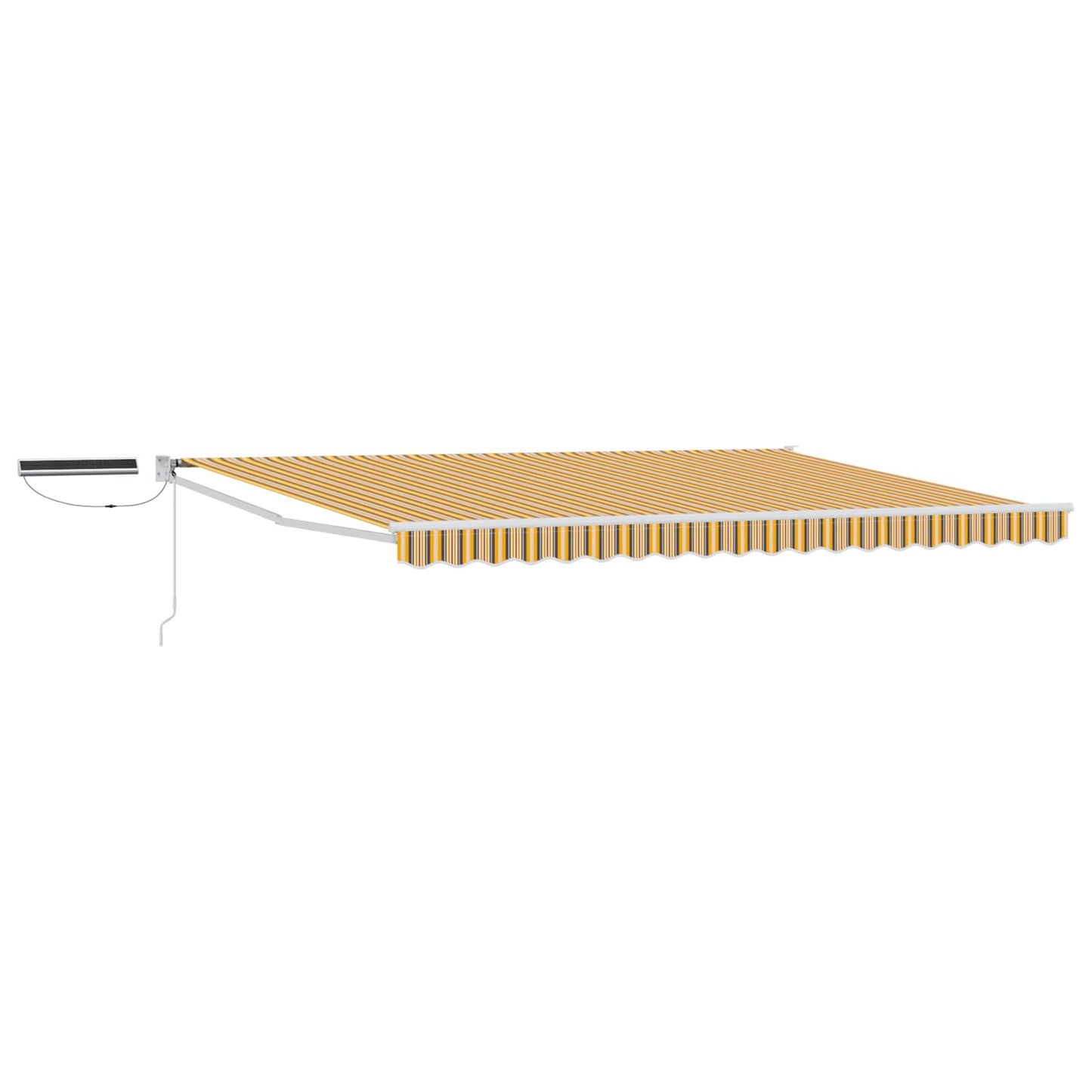 Electric Retractable Awning Yellow, Grey and White 4.5 x 3 m